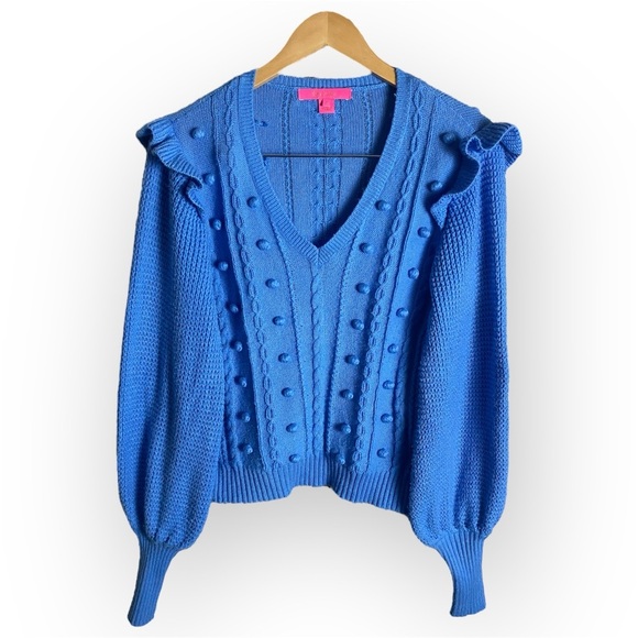 Lilly Pulitzer Greta Swiss Dot Blouson Sleeve Sweater size Small - Picture 4 of 8